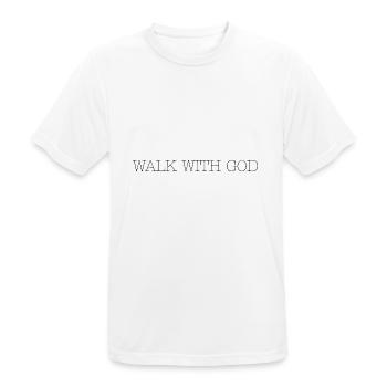 marcher avec dieu, christian overprint, dieu - T-shirt respirant Homme - blanc - Devant - AI Model Male 185 dark (185cm)