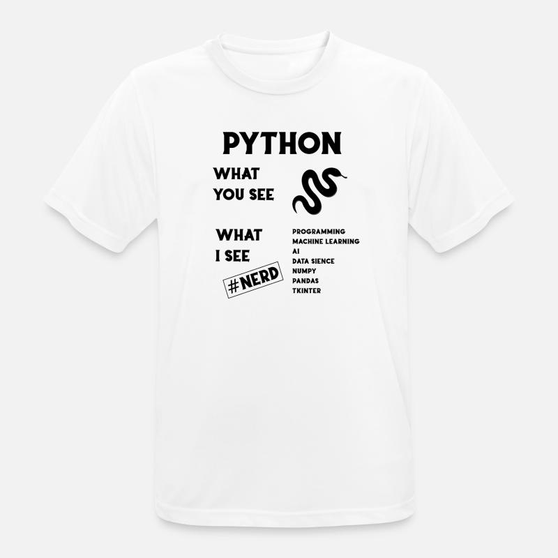Python Programming - Männer T-Shirt atmungsaktiv - Weiß