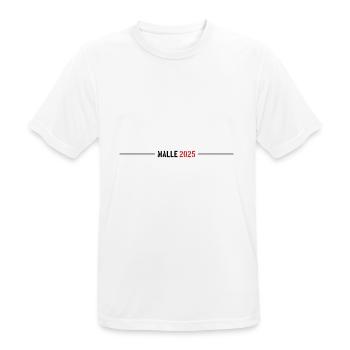 Malle 2025 Strich - Männer T-Shirt atmungsaktiv - Weiß - Vorne - AI Model Male 185 dark (185cm)