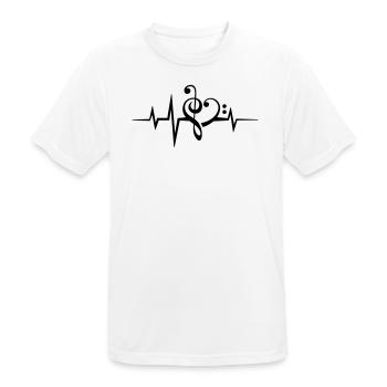 Musik Noten Puls Herzschlag Ich liebe Musik, Herz - Männer T-Shirt atmungsaktiv - Weiß - Vorne - AI Model Male 185 dark (185cm)