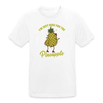 I'm just here for the Pineapple Frucht - Männer T-Shirt atmungsaktiv - Weiß - Vorne - AI Model Male 185 dark (185cm)