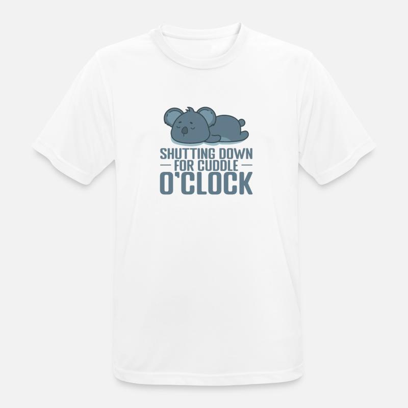 Shutting down for cuddle o'Clock Pyjama - Men's Breathable T-Shirt - white