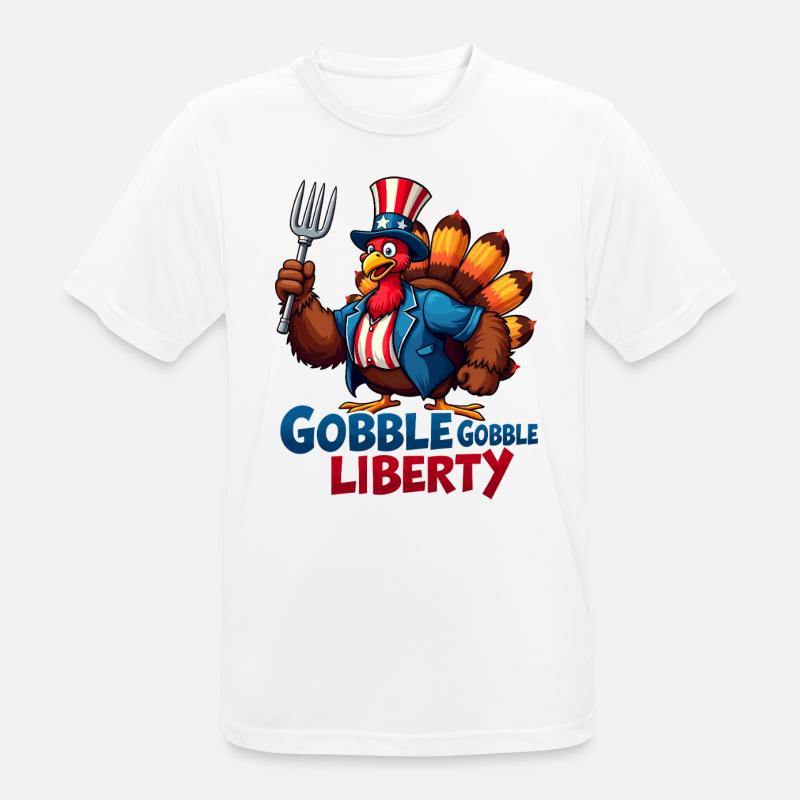 Gobble Gobble Liberty - T-shirt respirant Homme - blanc