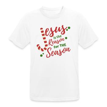 jesus is the reason for the season - Men's Breathable T-Shirt - white - Front - AI Model Male 185 dark (185cm)