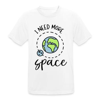 PLUS PLACE TERRE MONDE ESPACE ESPACE PLANÈTE VIE - T-shirt respirant Homme - blanc - Devant - AI Model Male 185 dark (185cm)