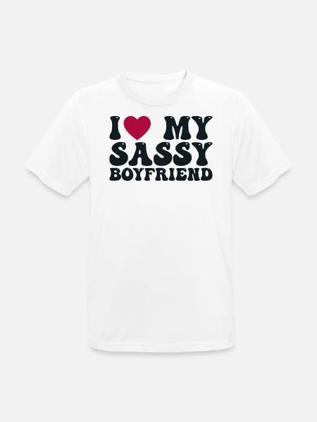 Jeg elsker min frække kæreste - Herre T-shirt svedtransporterende - hvid