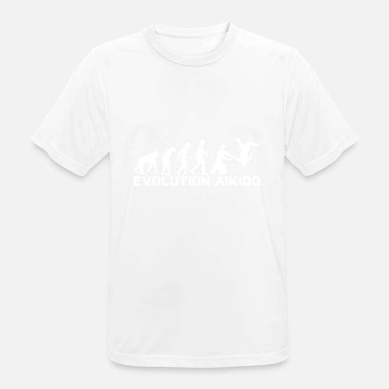 EVOLUTION AIKIDO - Männer T-Shirt atmungsaktiv - Weiß