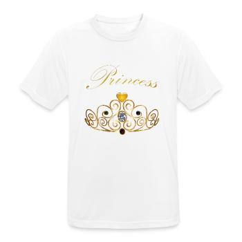 Perles princesse reine couronne doré diadème - T-shirt respirant Homme - blanc - Devant - AI Model Male 185 dark (185cm)