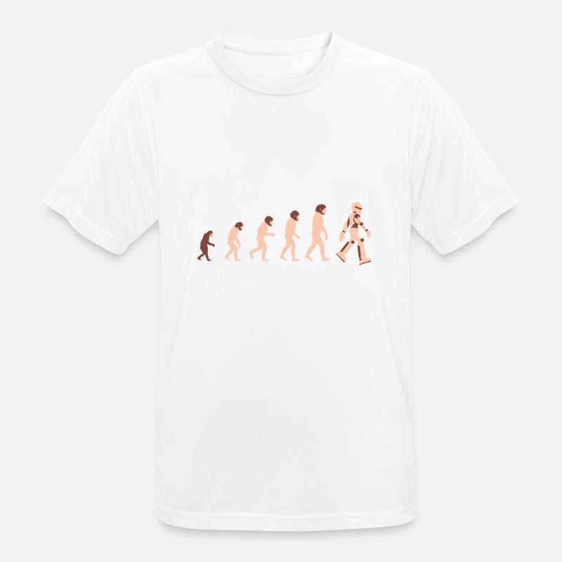 Theory of Evolution Robot Future - Geschenkid - Men's Breathable T-Shirt - white