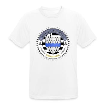 Logo Breizh ma bro blason Loire-Atlantique - T-shirt respirant Homme - blanc - Devant - AI Model Male 185 dark (185cm)