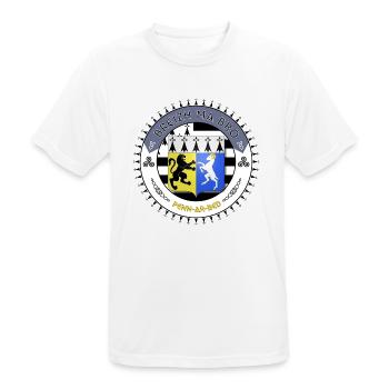 Logo Breizh ma bro blason Finistère - T-shirt respirant Homme - blanc - Devant - AI Model Male 185 dark (185cm)