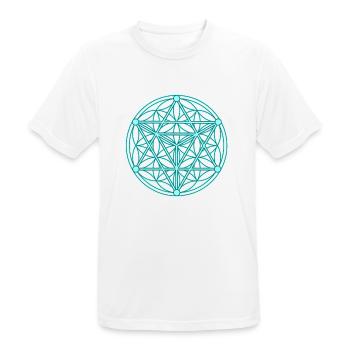 Seed of Life & Tetrahedron - Men's Breathable T-Shirt - white - Front - AI Model Male 185 dark (185cm)