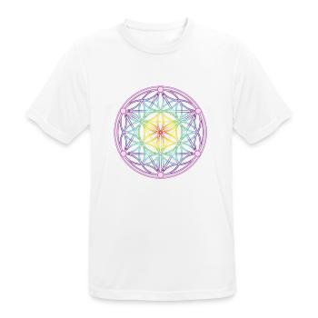 Seed of Life & Tetrahedron - Men's Breathable T-Shirt - white - Front - AI Model Male 185 dark (185cm)