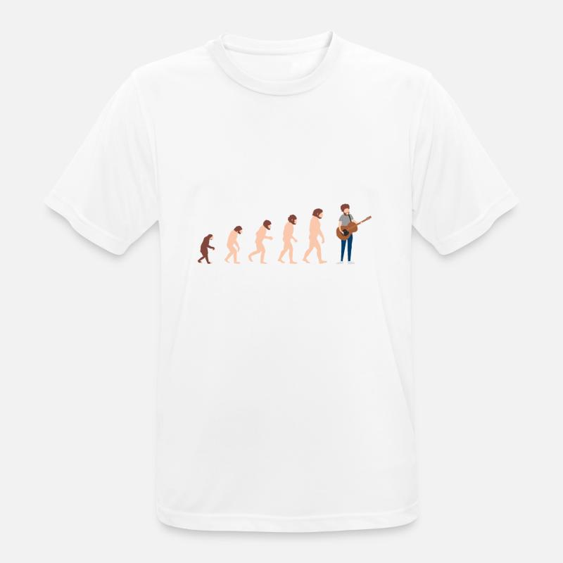 Evolution Gitarrist Lustige Geschenkidee - Männer T-Shirt atmungsaktiv - Weiß