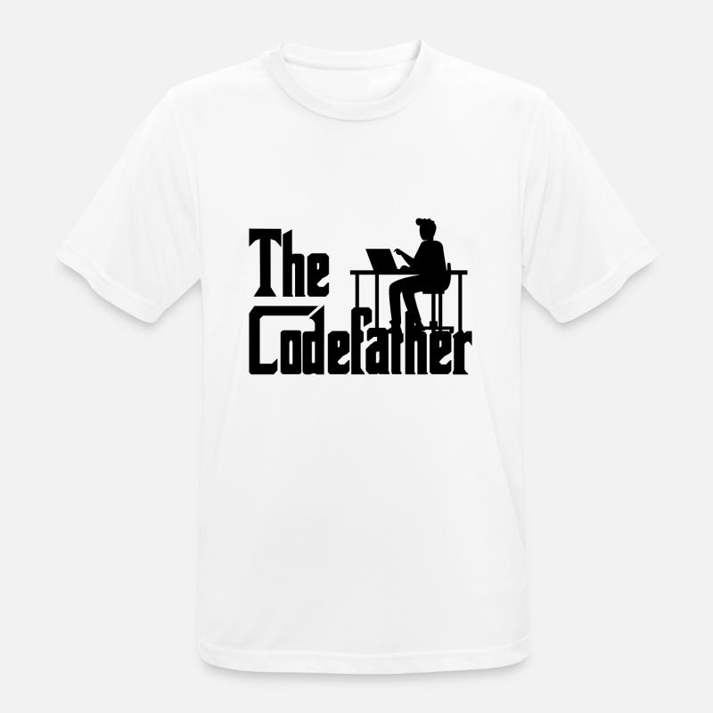 The Codefather Coding Programier Cadeau - T-shirt respirant Homme - blanc