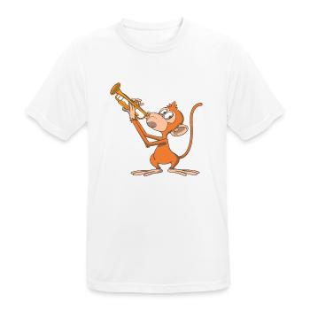 Monkey plays the trumpet - Men's Breathable T-Shirt - white - Front - AI Model Male 185 dark (185cm)
