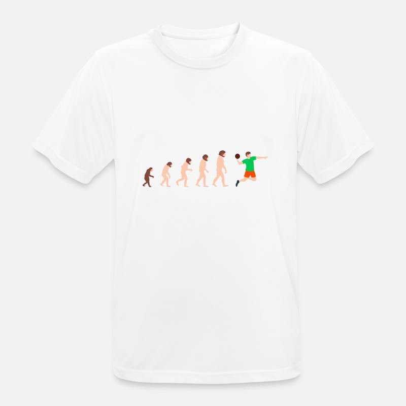 Evolution Handball Player Lustige Geschenkidee - Männer T-Shirt atmungsaktiv - Weiß