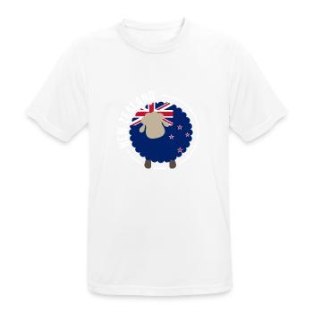 New Zealand sheep flag New Zealand gift - Men's Breathable T-Shirt - white - Front - AI Model Male 185 dark (185cm)