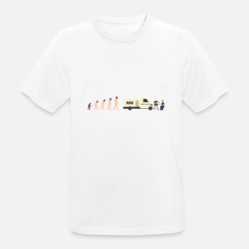 Evolution Camper Sommer Lustige Geschenkidee - Männer T-Shirt atmungsaktiv - Weiß