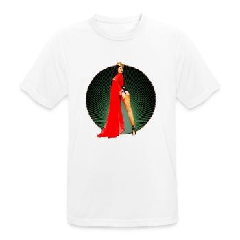 Pinup - Vintage Retro Burlesque Queen Art des années 50 - T-shirt respirant Homme - blanc - Devant - AI Model Male 185 dark (185cm)