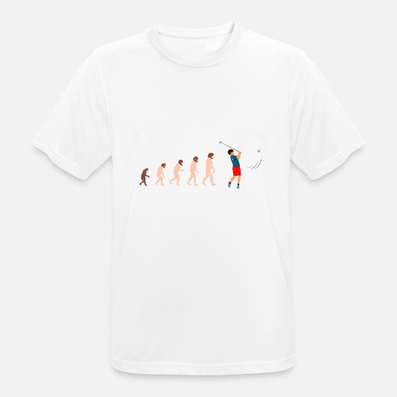 Evolution Golf Golfer Geschenkidee - Männer T-Shirt atmungsaktiv - Weiß