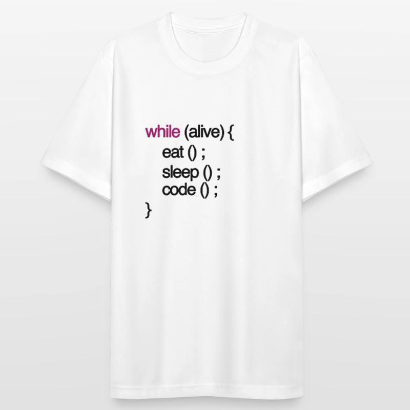 while alive code Informatiker programming coding Männer T-Shirt atmungsaktiv