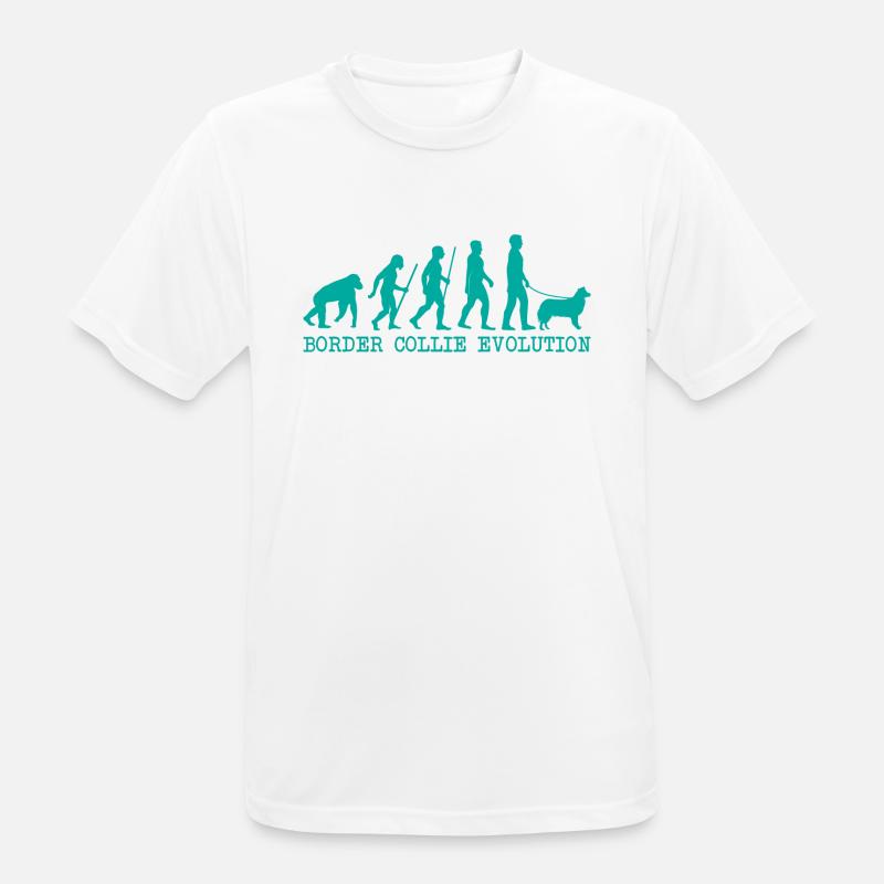 Border Collie evolution - Men's Breathable T-Shirt - white