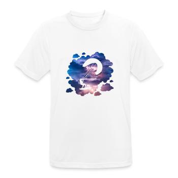 Cadeau d'aventure de kite surf à double exposition - T-shirt respirant Homme - blanc - Devant - AI Model Male 185 dark (185cm)