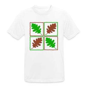Feuilles de bois allemands feuilles glands automne - T-shirt respirant Homme - blanc - Devant - AI Model Male 185 dark (185cm)