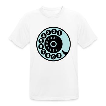 Wählscheibe Vintage Telefon anrufen Retro Technik - Männer T-Shirt atmungsaktiv - Weiß - Vorne - AI Model Male 185 dark (185cm)