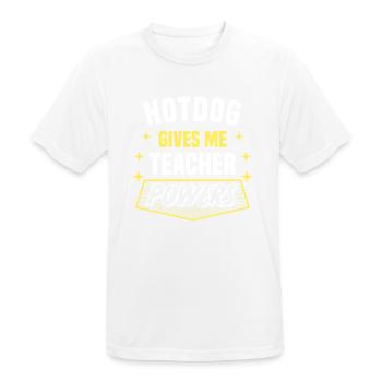 Hotdog me donne des pouvoirs de professeur drôle de professeur - T-shirt respirant Homme - blanc - Devant - AI Model Male 185 dark (185cm)
