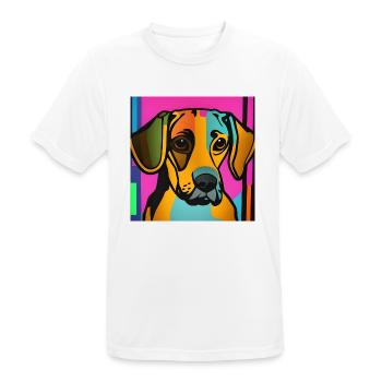 Chien Pop Art - T-shirt respirant Homme - blanc - Devant - AI Model Male 185 dark (185cm)
