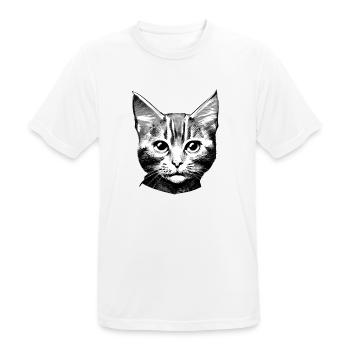 Cat Domestic Cat Pet Cat Cat Hair Kitten - Men's Breathable T-Shirt - white - Front - AI Model Male 185 dark (185cm)