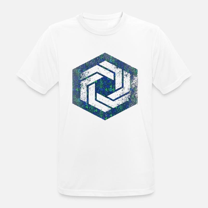 hexagon programming programmer coding geometric - Men's Breathable T-Shirt - white