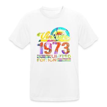 50th Birthday vintage retro Born in 1973 Birthday - Men's Breathable T-Shirt - white - Front - AI Model Male 185 dark (185cm)
