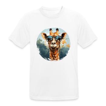 Girafe hipster animale avec des lunettes de soleil drôle - T-shirt respirant Homme - blanc - Devant - AI Model Male 185 dark (185cm)