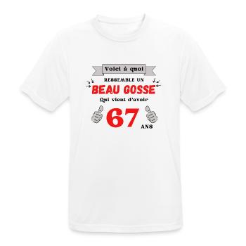 This Is What A Handsome 67-Year-Old Guy Looks Like - Men's Breathable T-Shirt - white - Front - AI Model Male 185 dark (185cm)