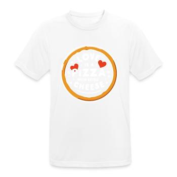 Love is a Pizza with Extra Cheese - Men's Breathable T-Shirt - white - Front - AI Model Male 185 dark (185cm)