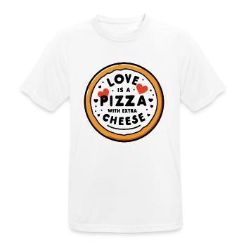 Love is a Pizza with Extra Cheese - Men's Breathable T-Shirt - white - Front - AI Model Male 185 dark (185cm)