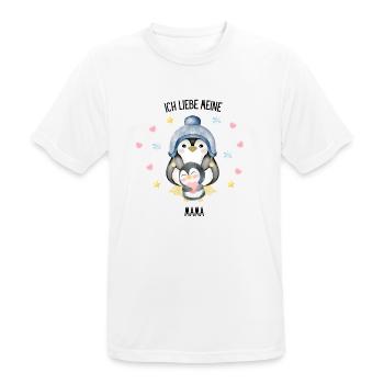 Ich liebe meine Mama Pinguin - Männer T-Shirt atmungsaktiv - Weiß - Vorne - AI Model Male 185 dark (185cm)
