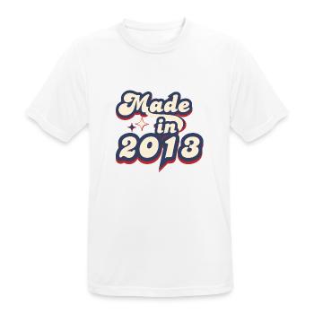 Made in 2013 retro - Men's Breathable T-Shirt - white - Front - AI Model Male 185 dark (185cm)