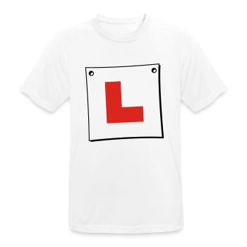 Learner Plate - Men's Breathable T-Shirt - white - Front - AI Model Male 185 dark (185cm)
