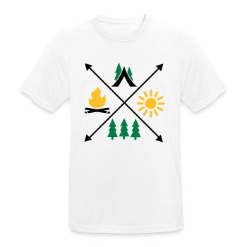 Camping - Men's Breathable T-Shirt - white - Front - AI Model Male 185 dark (185cm)