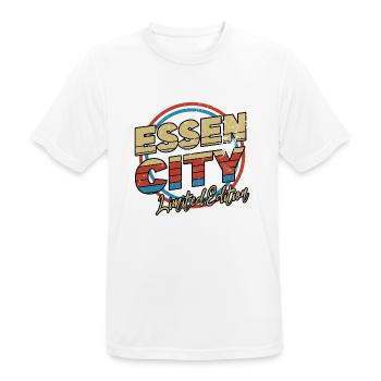 Essen Germany City Font 80s Style - Men's Breathable T-Shirt - white - Front - AI Model Male 185 dark (185cm)