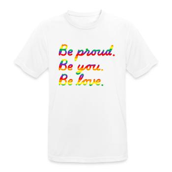 Be proud. Rainbow - Männer T-Shirt atmungsaktiv - Weiß - Vorne - AI Model Male 185 dark (185cm)