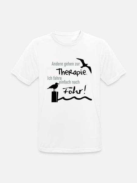 Therapie Föhr - Männer T-Shirt atmungsaktiv - Weiß