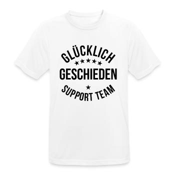 Glücklich geschieden Support Team - Männer T-Shirt atmungsaktiv - Weiß - Vorne - AI Model Male 185 dark (185cm)