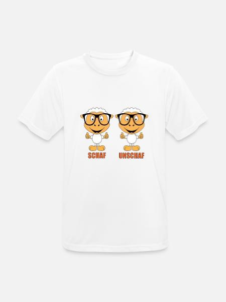 SCHAF - UNSCHAF - BRILLE - SEHTEST - OPTIKER - FUN - Männer T-Shirt atmungsaktiv - Weiß