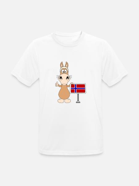 PFERD - NORWEGISCHES FJORDPFERD - NORWEGEN - Männer T-Shirt atmungsaktiv - Weiß