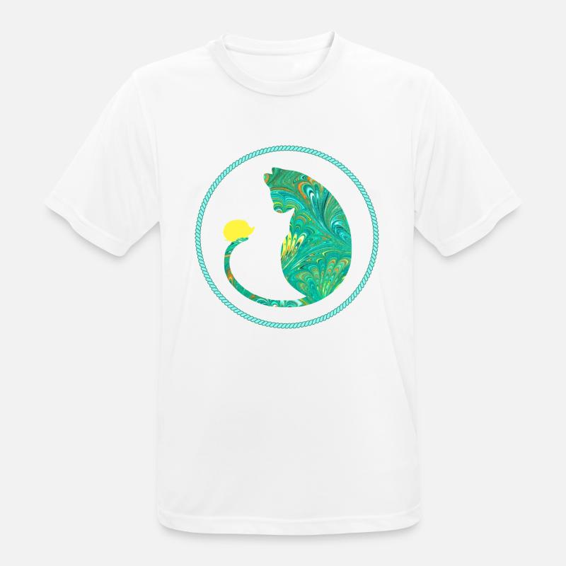 katze mit igel e 71 - Männer T-Shirt atmungsaktiv - Weiß